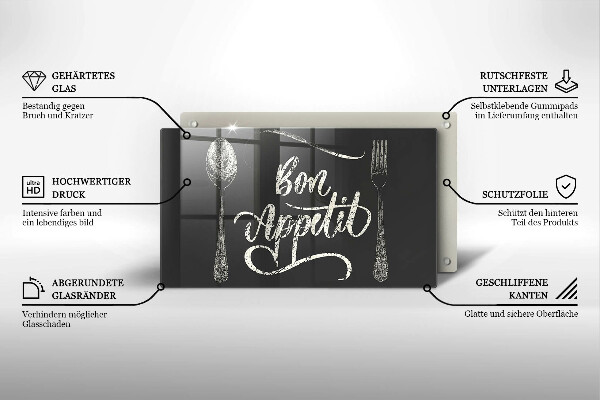 Steklena podloga za rezanje Bon Appetit