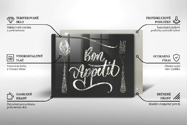 Steklena podloga za rezanje Bon Appetit