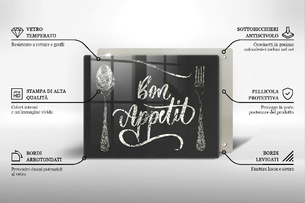 Steklena podloga za rezanje Bon Appetit