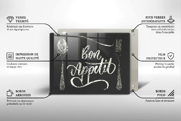 Steklena podloga za rezanje Bon Appetit