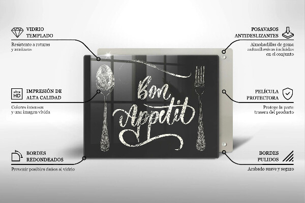 Steklena podloga za rezanje Bon Appetit