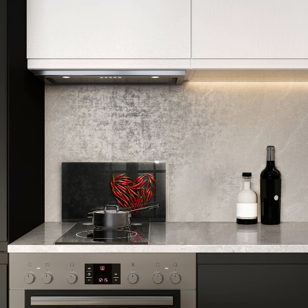 Steklena podloga za rezanje Srce iz čilija