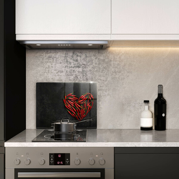 Steklena podloga za rezanje Srce iz čilija