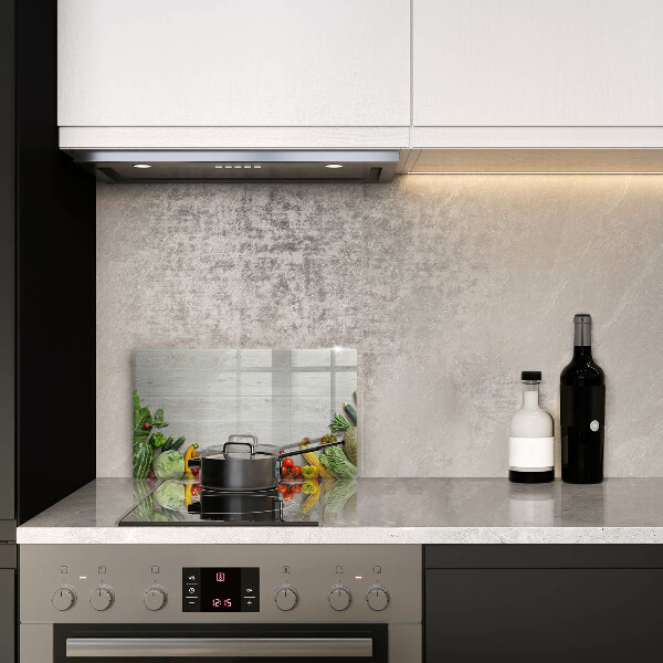 Steklena podloga za rezanje Zelenjava na deskah