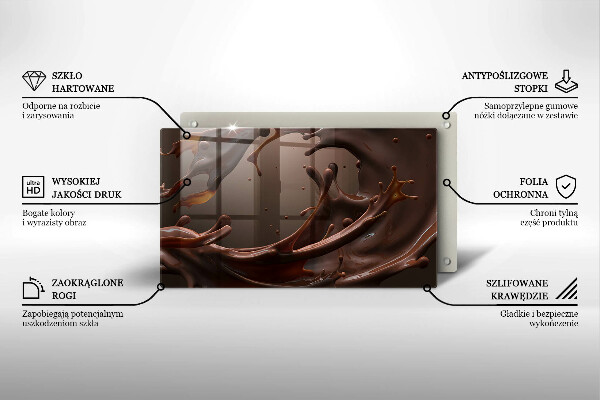Steklena podloga za rezanje Tekoča čokolada