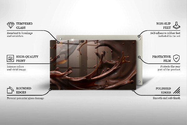 Steklena podloga za rezanje Tekoča čokolada