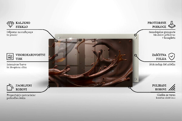 Steklena podloga za rezanje Tekoča čokolada