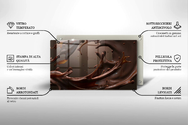 Steklena podloga za rezanje Tekoča čokolada