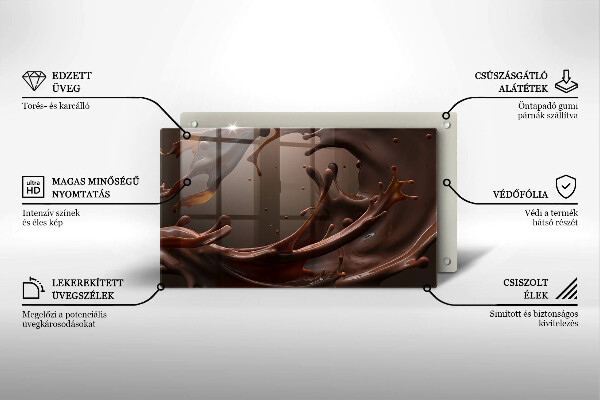 Steklena podloga za rezanje Tekoča čokolada