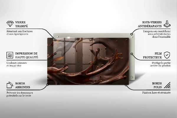 Steklena podloga za rezanje Tekoča čokolada