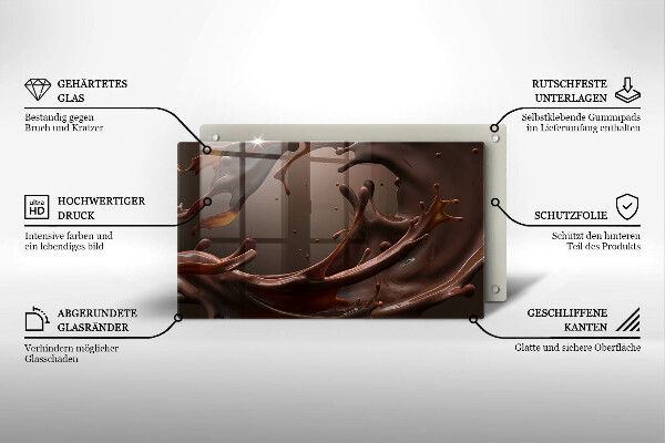 Steklena podloga za rezanje Tekoča čokolada