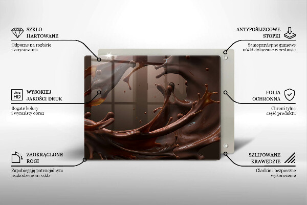 Steklena podloga za rezanje Tekoča čokolada