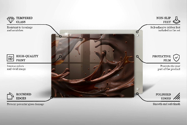 Steklena podloga za rezanje Tekoča čokolada