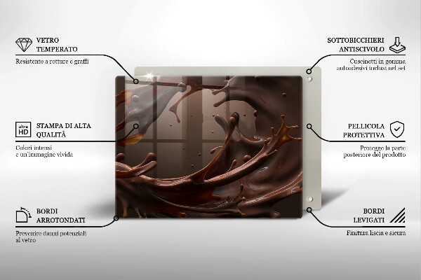 Steklena podloga za rezanje Tekoča čokolada