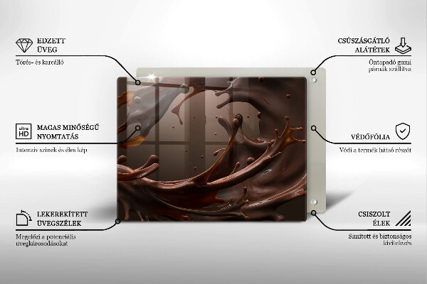 Steklena podloga za rezanje Tekoča čokolada