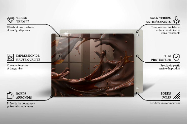 Steklena podloga za rezanje Tekoča čokolada