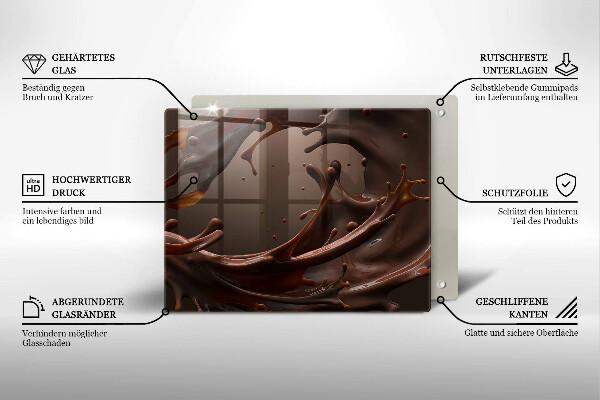 Steklena podloga za rezanje Tekoča čokolada