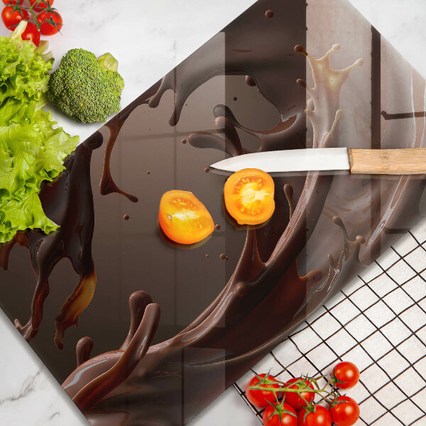 Steklena podloga za rezanje Tekoča čokolada