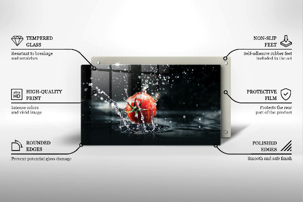 Steklena podloga za rezanje Paradižnik v vodi