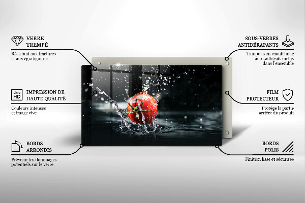 Steklena podloga za rezanje Paradižnik v vodi