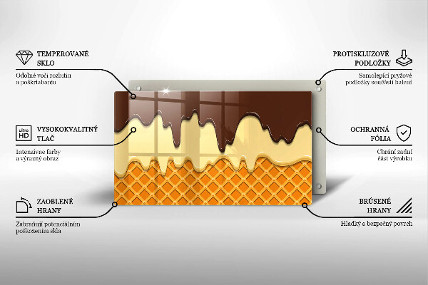 Steklena podloga za rezanje Ilustracija sladoledne kornete