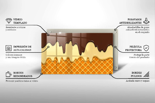 Steklena podloga za rezanje Ilustracija sladoledne kornete