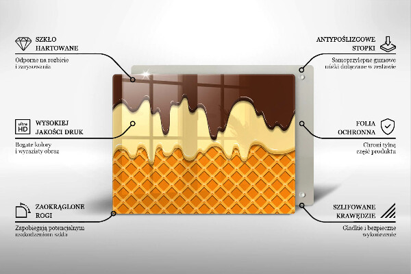 Steklena podloga za rezanje Ilustracija sladoledne kornete