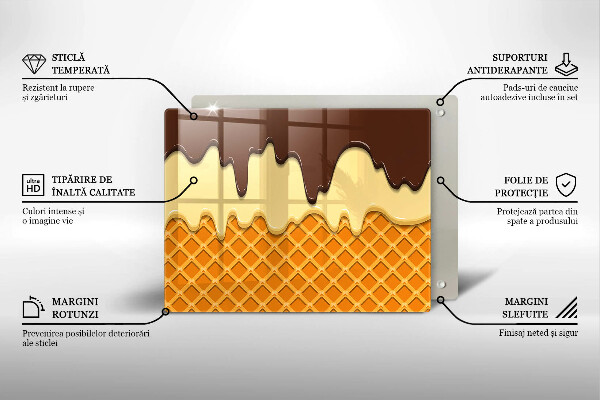 Steklena podloga za rezanje Ilustracija sladoledne kornete