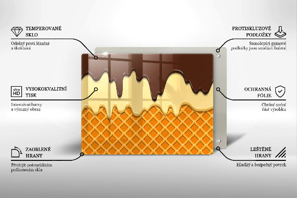 Steklena podloga za rezanje Ilustracija sladoledne kornete