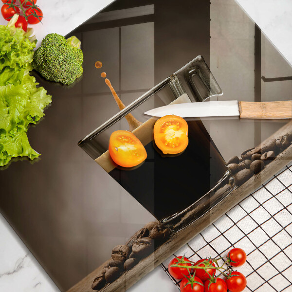 Steklena podloga za rezanje Steklo in kavna zrna