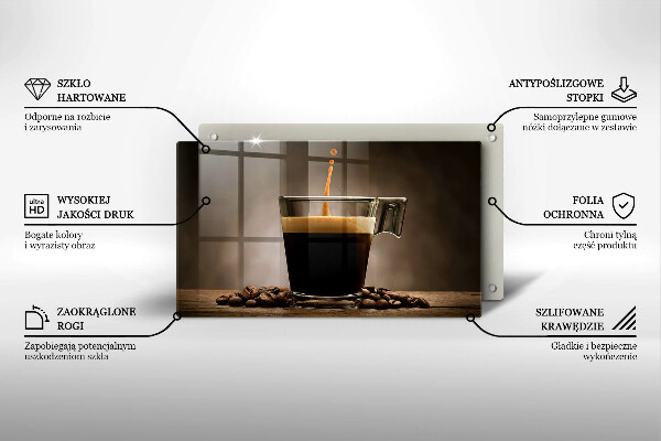 Steklena podloga za rezanje Steklo in kavna zrna