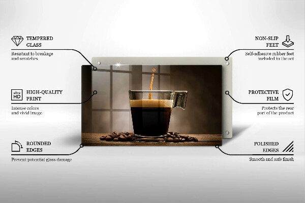 Steklena podloga za rezanje Steklo in kavna zrna