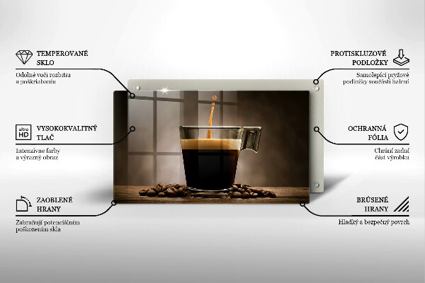 Steklena podloga za rezanje Steklo in kavna zrna