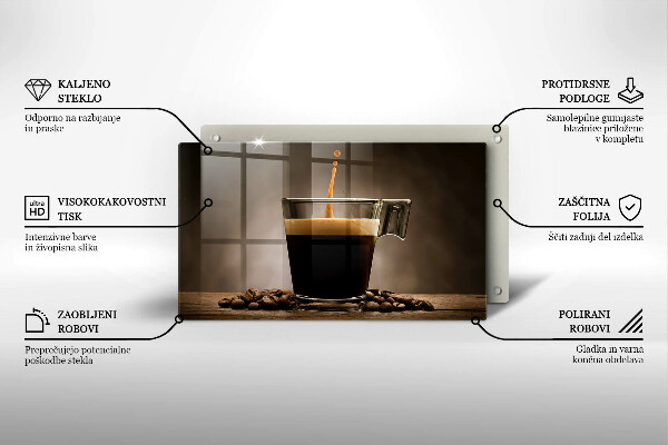 Steklena podloga za rezanje Steklo in kavna zrna