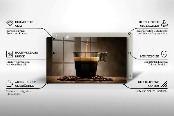 Steklena podloga za rezanje Steklo in kavna zrna