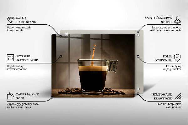 Steklena podloga za rezanje Steklo in kavna zrna