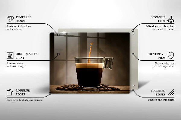 Steklena podloga za rezanje Steklo in kavna zrna