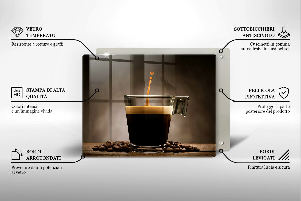 Steklena podloga za rezanje Steklo in kavna zrna