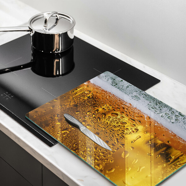 Steklena podloga za rezanje Moker kozarec piva