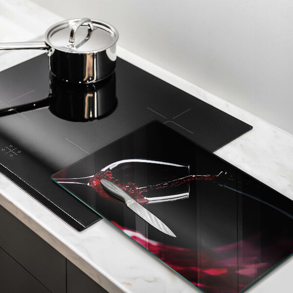 Steklena podloga za rezanje Kozarec rdečega vina