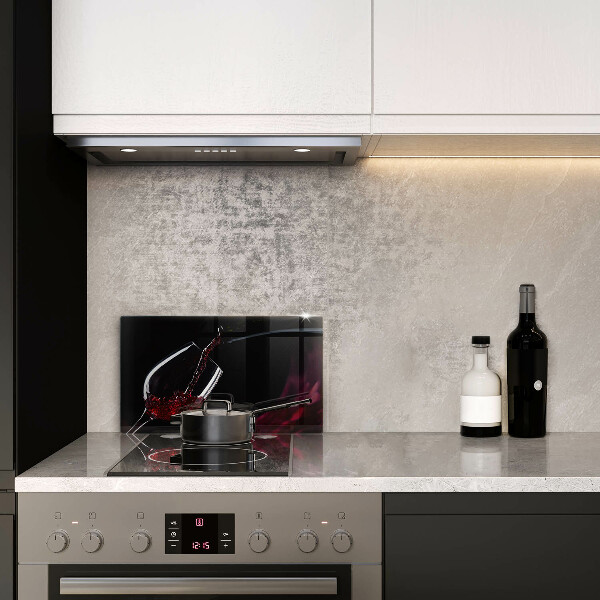 Steklena podloga za rezanje Kozarec rdečega vina