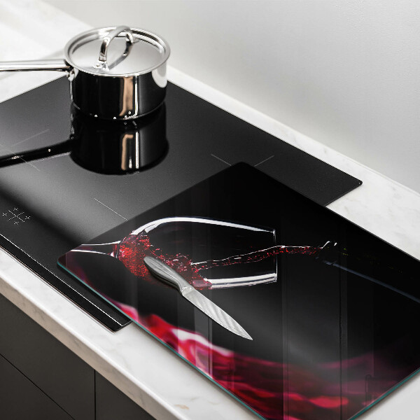 Steklena podloga za rezanje Kozarec rdečega vina