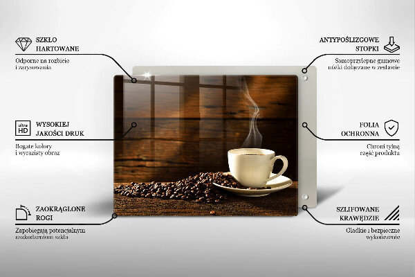 Steklena podloga za rezanje Lesena skodelica za kavo