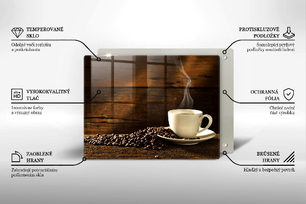 Steklena podloga za rezanje Lesena skodelica za kavo