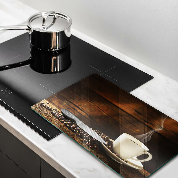 Steklena podloga za rezanje Lesena skodelica za kavo