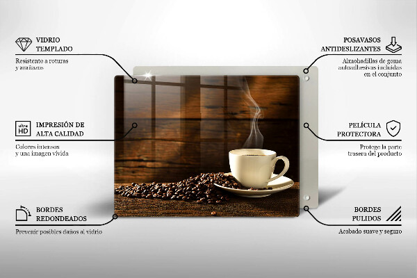 Steklena podloga za rezanje Lesena skodelica za kavo
