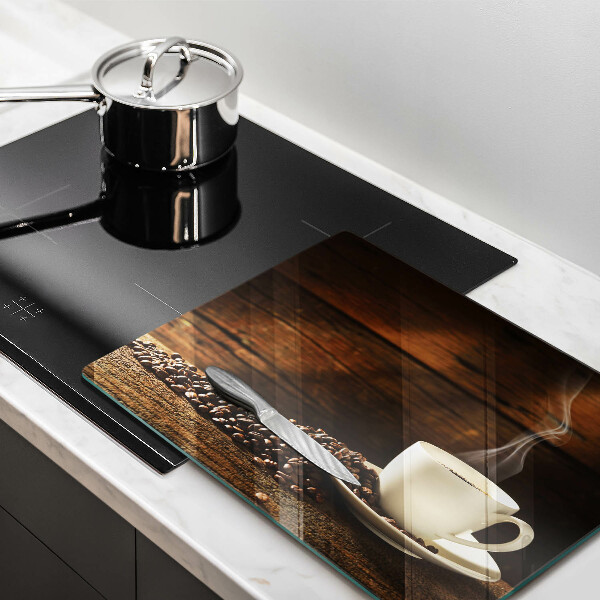 Steklena podloga za rezanje Lesena skodelica za kavo