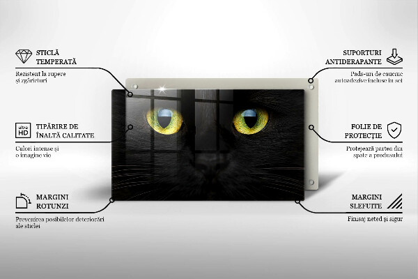 Steklena podloga za rezanje Živalske mačje oči