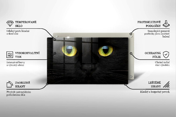 Steklena podloga za rezanje Živalske mačje oči