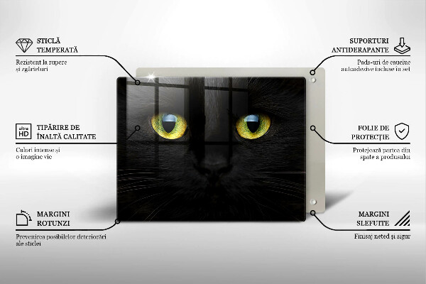 Steklena podloga za rezanje Živalske mačje oči